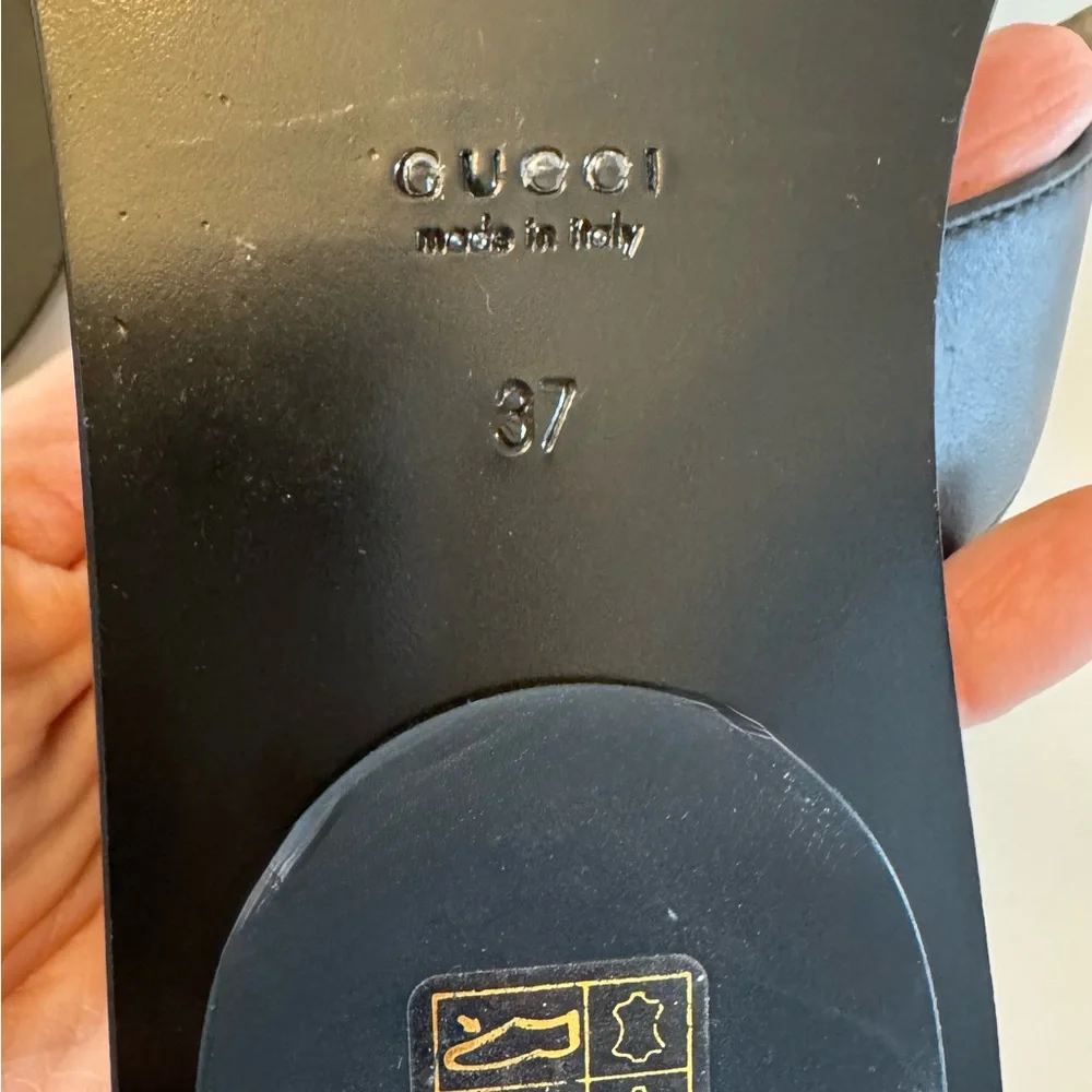 Authentic Gucci Marmont Black Leather Sandals - Picture 4 of 4